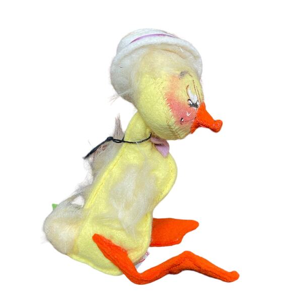 Annalee Mobilitee Duck Plush Vtg Yellow Duckling in Hat w/ Green TAG Easter Toy - Picture 15 of 16
